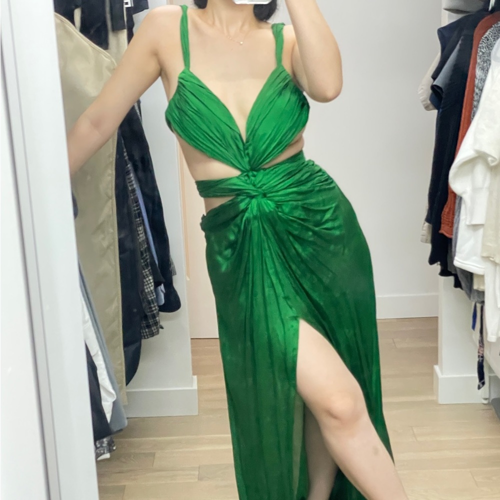 Beautiful strapy green maxi gown dress